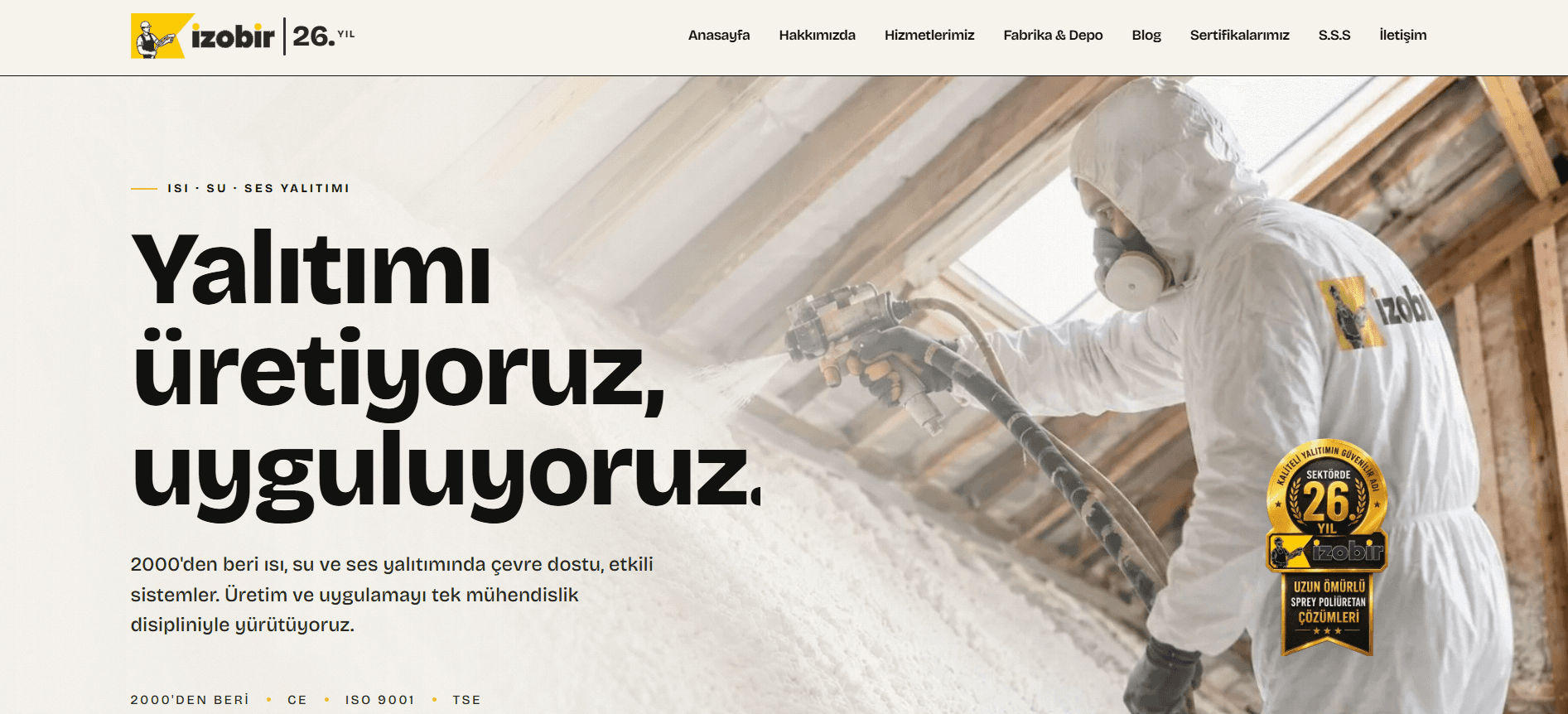 İzobir Web Sayfası, A project that brings a 25-year-old insulation brand into an editorial web language.